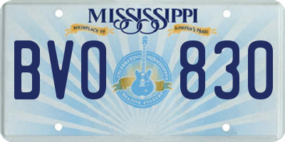 MS license plate BVO830