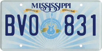 MS license plate BVO831