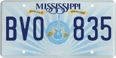 MS license plate BVO835