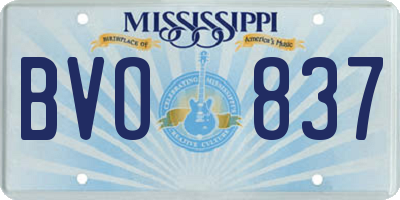 MS license plate BVO837