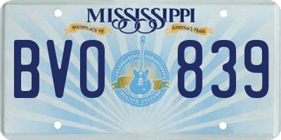 MS license plate BVO839