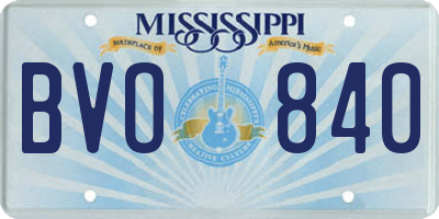 MS license plate BVO840