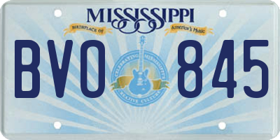 MS license plate BVO845