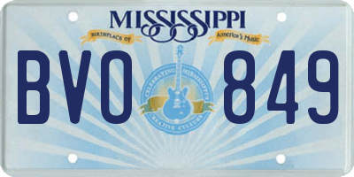 MS license plate BVO849
