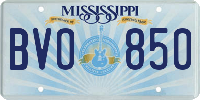 MS license plate BVO850
