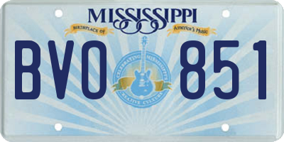 MS license plate BVO851