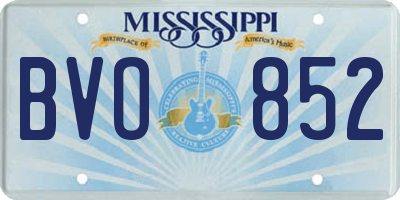 MS license plate BVO852