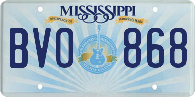 MS license plate BVO868
