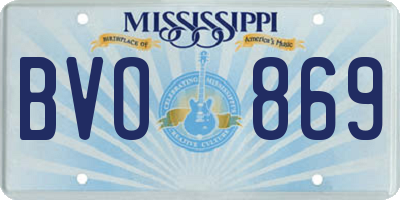 MS license plate BVO869