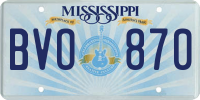 MS license plate BVO870