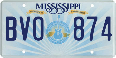 MS license plate BVO874