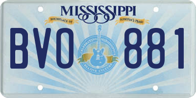 MS license plate BVO881