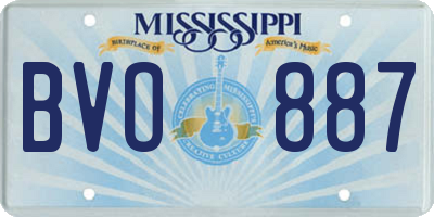 MS license plate BVO887