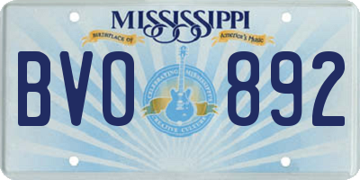 MS license plate BVO892