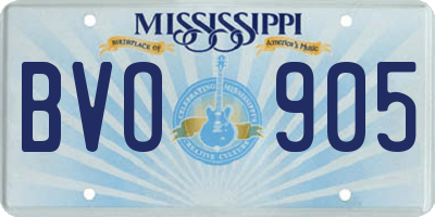 MS license plate BVO905
