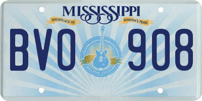 MS license plate BVO908