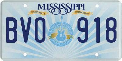MS license plate BVO918