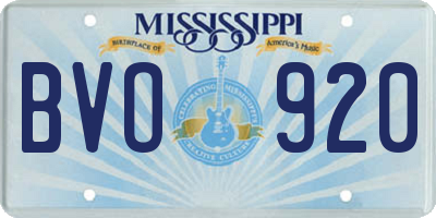 MS license plate BVO920