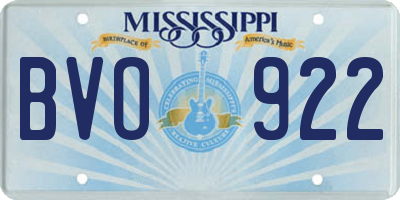 MS license plate BVO922