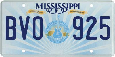 MS license plate BVO925