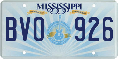 MS license plate BVO926