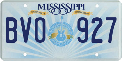 MS license plate BVO927