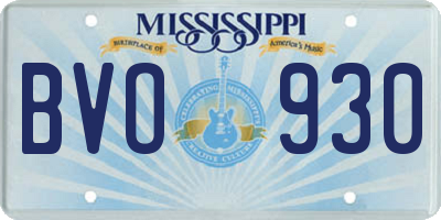 MS license plate BVO930