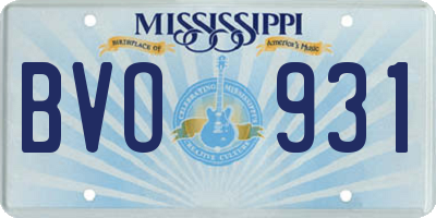 MS license plate BVO931