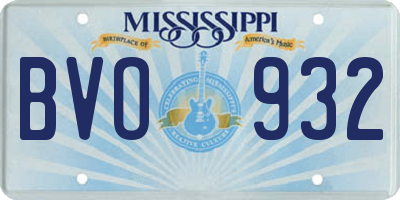 MS license plate BVO932