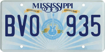 MS license plate BVO935