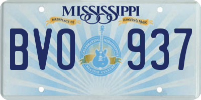 MS license plate BVO937