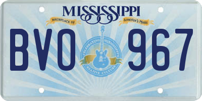 MS license plate BVO967