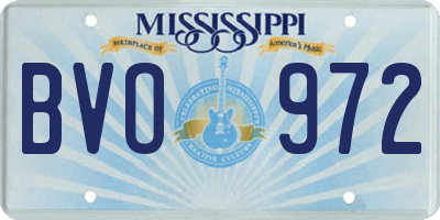MS license plate BVO972