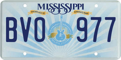 MS license plate BVO977