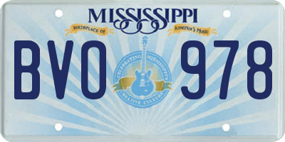 MS license plate BVO978