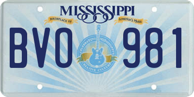 MS license plate BVO981