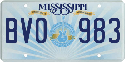 MS license plate BVO983