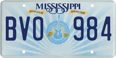 MS license plate BVO984