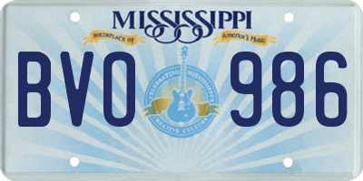 MS license plate BVO986