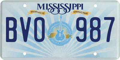 MS license plate BVO987