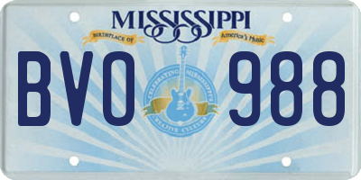 MS license plate BVO988