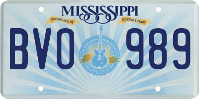 MS license plate BVO989