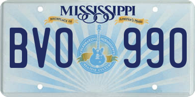 MS license plate BVO990