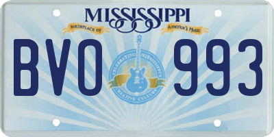 MS license plate BVO993