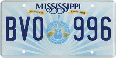 MS license plate BVO996