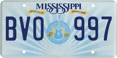 MS license plate BVO997