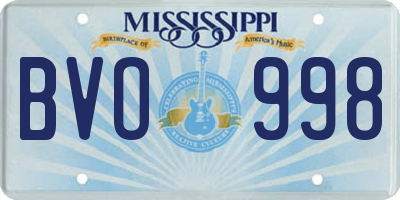 MS license plate BVO998