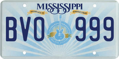 MS license plate BVO999