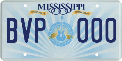 MS license plate BVP000