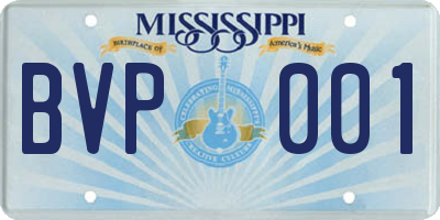 MS license plate BVP001